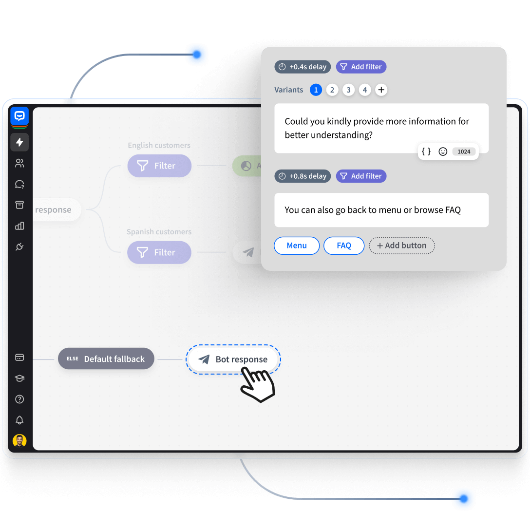 Fallback message in ChatBot's Visual Builder