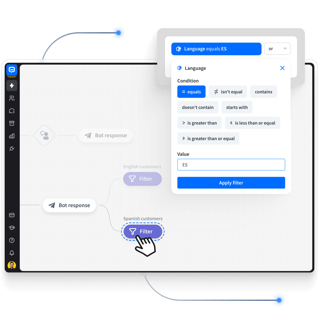 Filters in ChatBot's Visual Builder